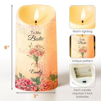 Friends Give Hope When Life Is Low, Flowers - Personalized Custom LED Candle - BST480_LECA