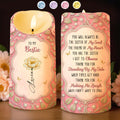 To My Bestie, Flower And Butterflies Design - Personalized Custom LED Candle - BST485_LECA
