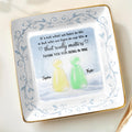 Thank You For Being In Mine With Abstract Figures And Floral Designs - Personalized Custom Jewelry Dish, Ceramic Dish, Square Shape - BST492_SCRF
