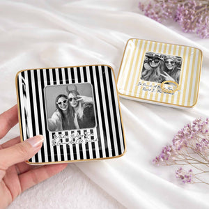 Thank You For Being My Unpaid Therapist, Striped Design - Personalized Custom Jewelry Dish, Ceramic Dish, Square Shape - BST504_SCRF