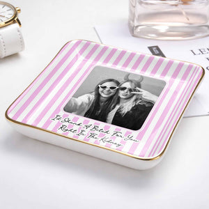 Thank You For Being My Unpaid Therapist, Striped Design - Personalized Custom Jewelry Dish, Ceramic Dish, Square Shape - BST504_SCRF