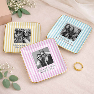 Thank You For Being My Unpaid Therapist, Striped Design - Personalized Custom Jewelry Dish, Ceramic Dish, Square Shape - BST504_SCRF