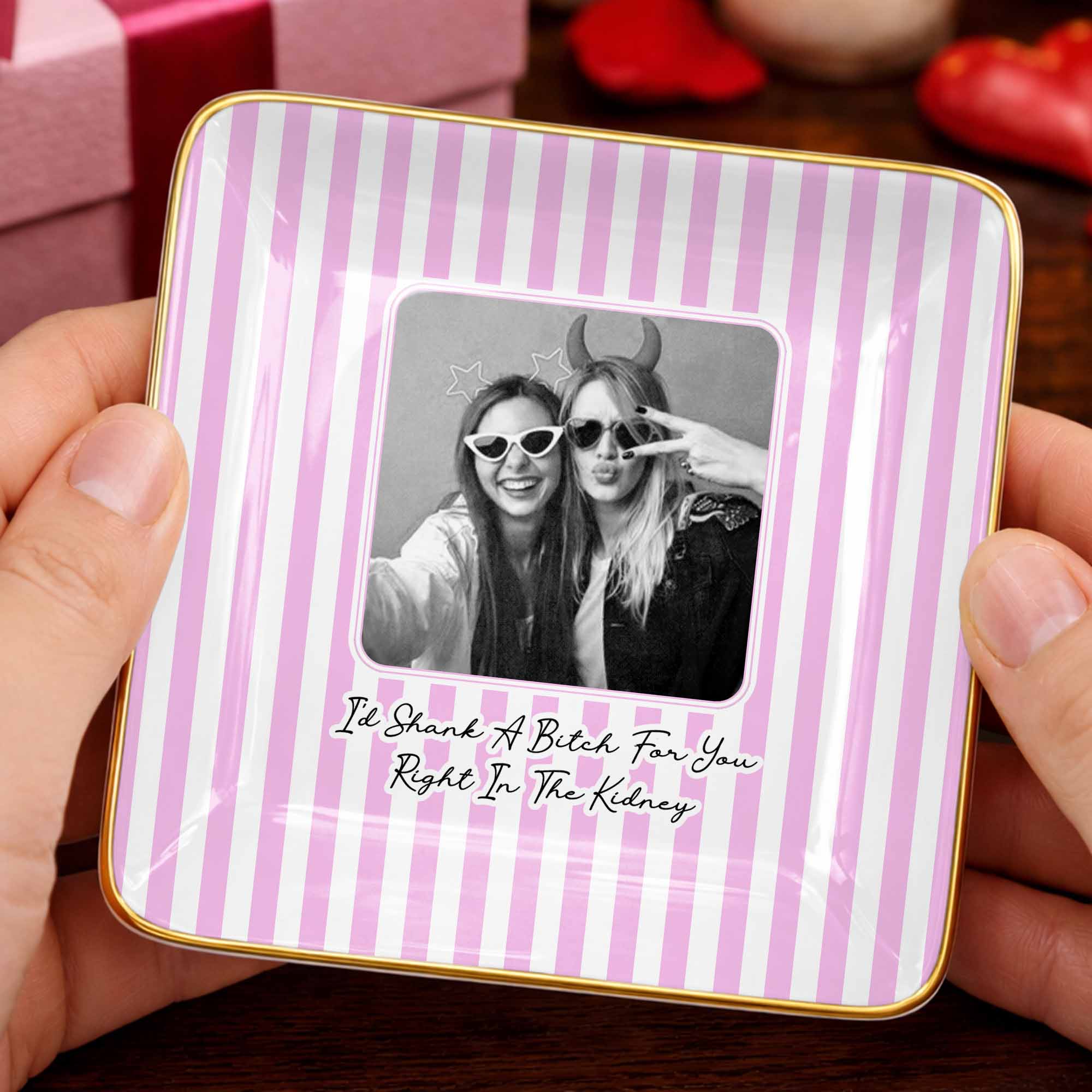Thank You For Being My Unpaid Therapist, Striped Design - Personalized Custom Jewelry Dish, Ceramic Dish, Square Shape - BST504_SCRF