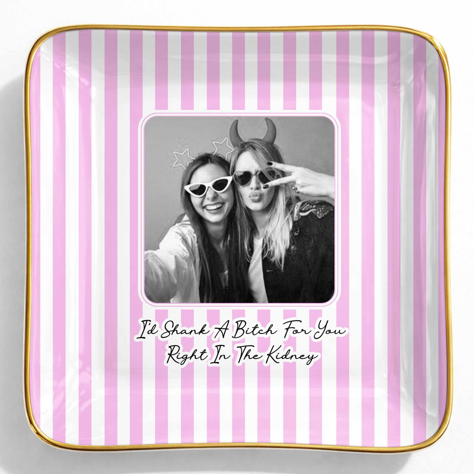 Thank You For Being My Unpaid Therapist, Striped Design - Personalized Custom Jewelry Dish, Ceramic Dish, Square Shape - BST504_SCRF