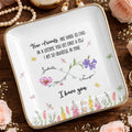 True Friends Are Hard To Find With Flowers And Butterflies - Personalized Custom Jewelry Dish, Ceramic Dish, Square Shape - BST509_SCRF