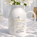 To My Bestie Because Of You Flower Birth Month Flower - Personalized Ceramic Flower Vase