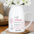 To My Bestie No Matter Where We Go Flower Vase - Personalized Ceramic Flower Vase