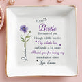 To My Bestie Because Of You Flower Ceramic Jewelry Dish - Personalized Custom Jewelry Dish, Square Ceramic Dish - BST567_SCRD