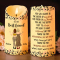 To My Best Friend Sister Of My Soul Leopard Print Friends - Personalized Custom LED Candle - BST597_LECA
