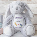 I Miss You Hug This Bear With Custom State Art And Flowers - Personalized Stuffed Bunny - BST686_BUN