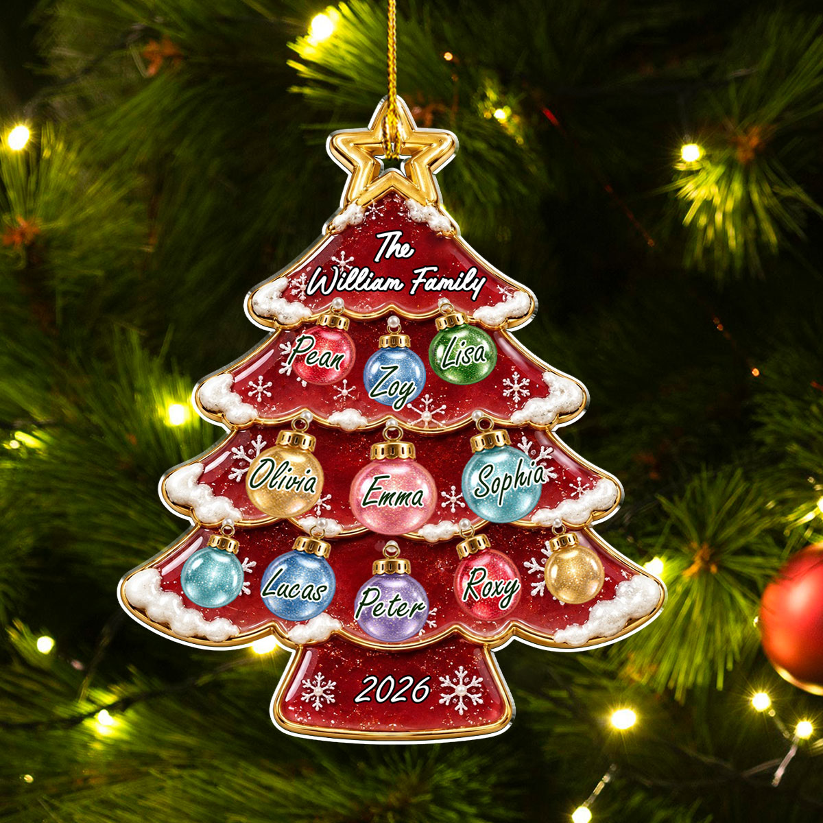 Custom Family Ornament, Christmas Gift for Family Members • Branches Of Love - Personalized Acrylic Ornament
