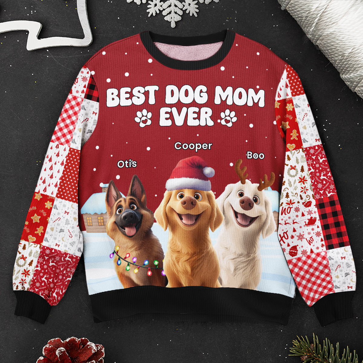 Best Dog Mom Dog Dad Ever Ugly Sweater 5