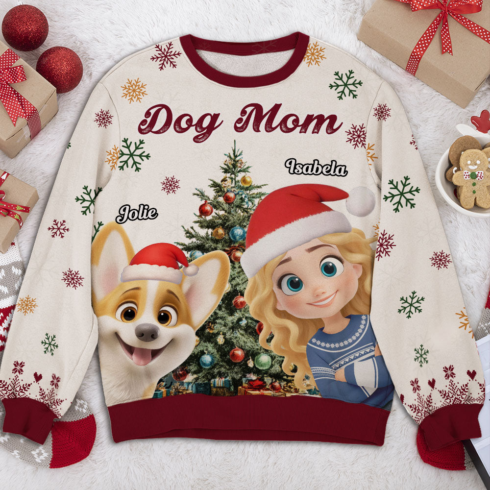 Dog Mom Dad In My Heart - Personalized All-Over-Print Sweatshirt