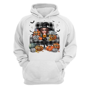 Buffalo Plaid Halloween Truck Pumpkin Doll Grandma Mom Witch Personalized Shirt