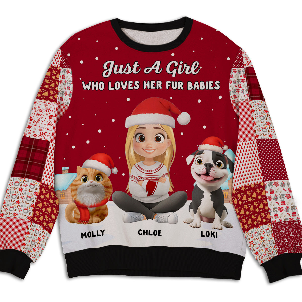 Fur Mom Mum Colorful Square - Personalized All-Over-Print Sweatshirt