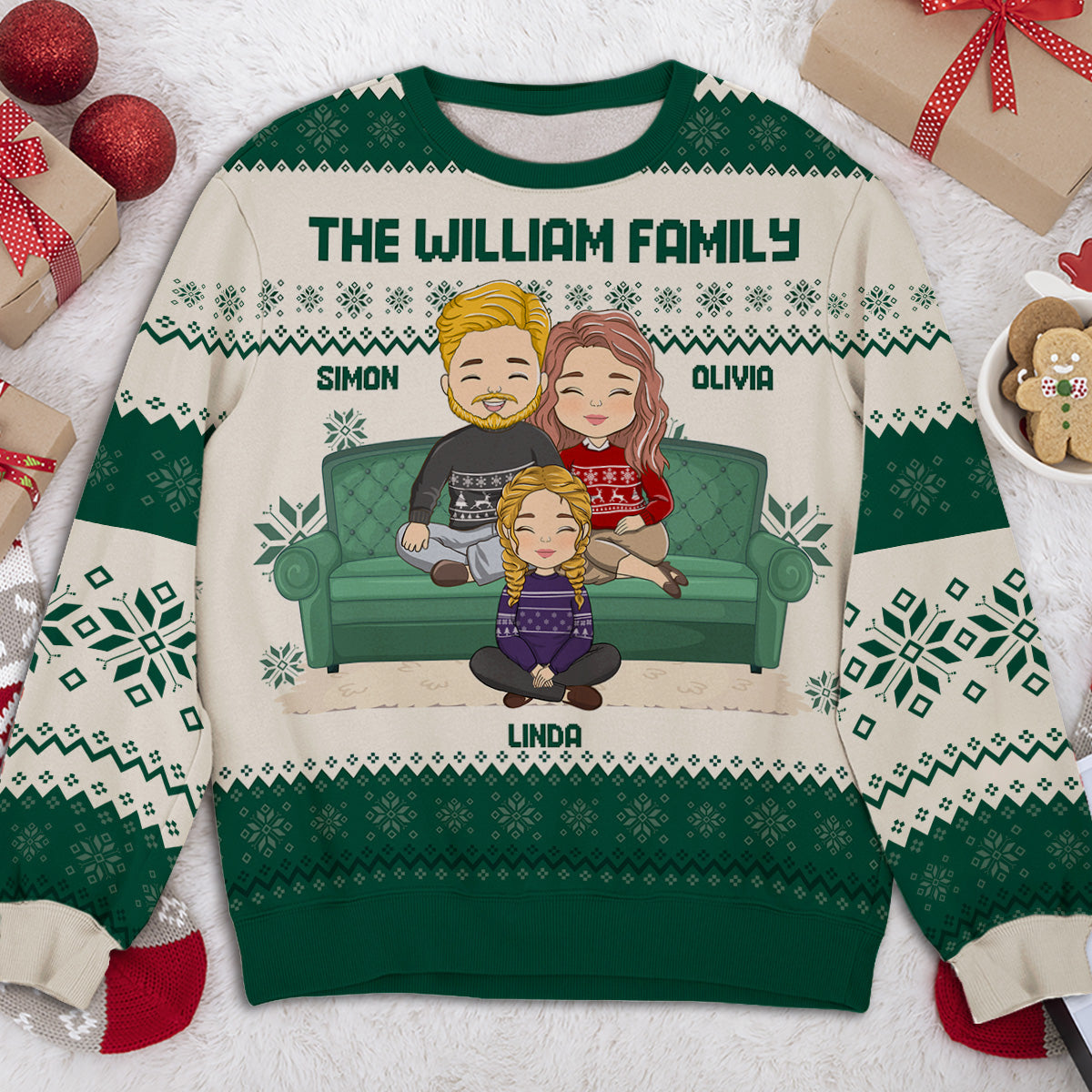 Couple Family With Pets And Kids - Personalized All-Over-Print Sweatshirt