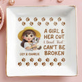 A Girl And Her Cat A Bond That Can't Be Broken - Personalized Custom Jewelry Dish - CAT002_SCRD
