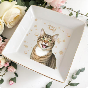 Charming Kitty Decorative Jewelry Dish - Personalized Custom Jewelry Dish - CAT009_SCRD