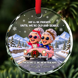 Old And Senile Besties glass ornament preview