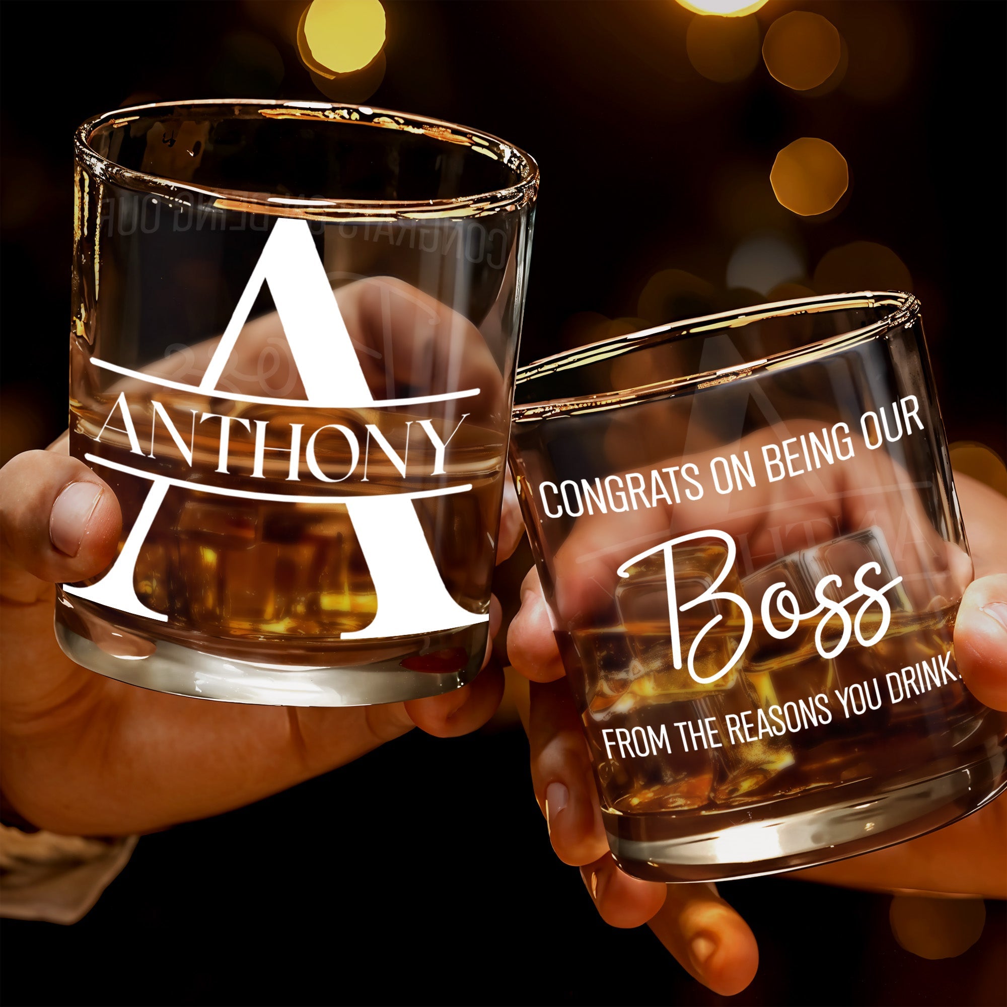 Personalize Your Own Unique Whiskey Glass Design - Personalized Custom Whiskey Glass - COL063_RWG