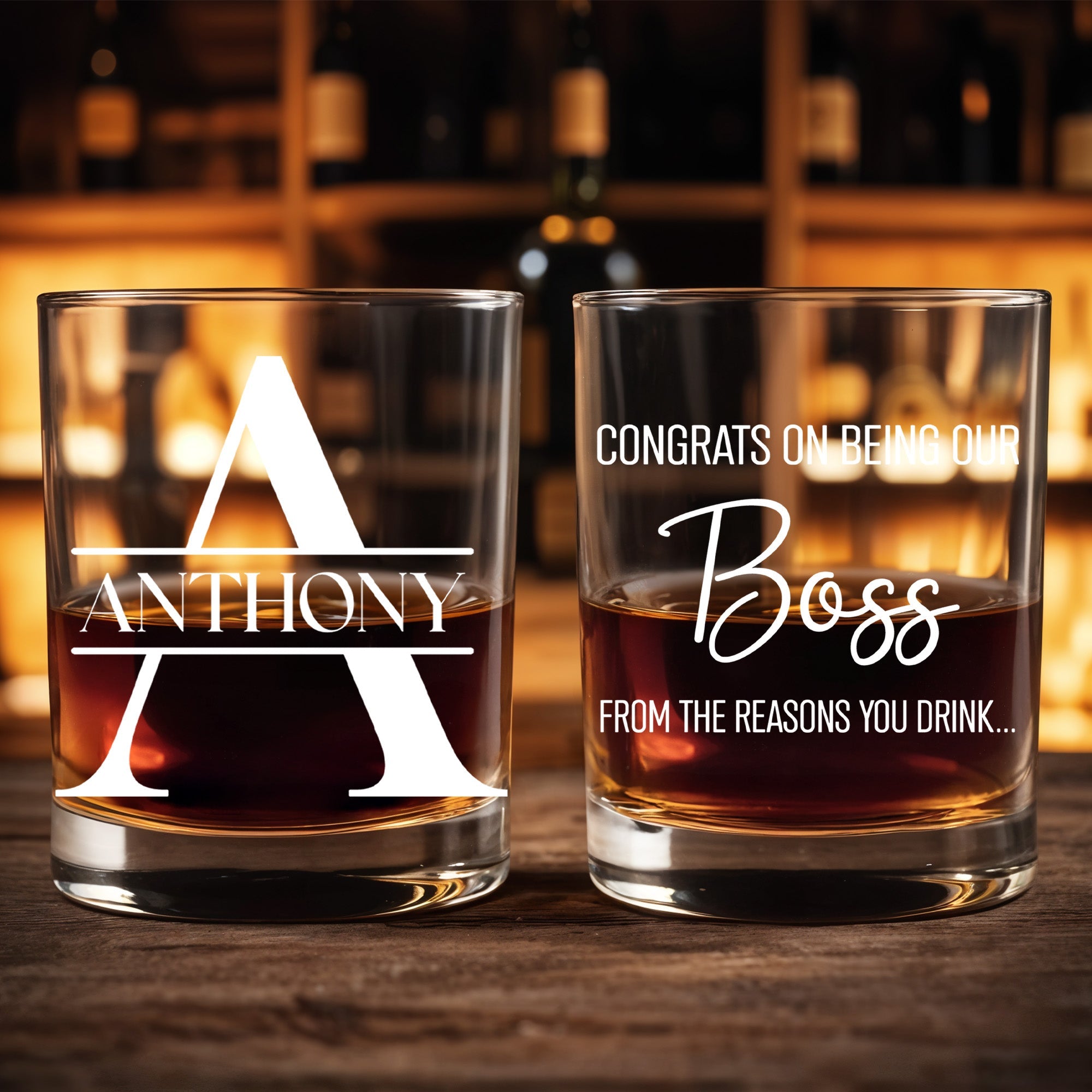 Personalize Your Own Unique Whiskey Glass Design - Personalized Custom Whiskey Glass - COL063_RWG