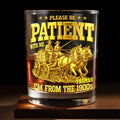 Please Be Patient With Me, Horse Carriage Design - Personalized Custom Whiskey Glass - COL064_RWG