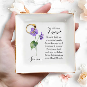 Para Mi Hermosa Esposa - Personalized Custom Jewelry Dish - CP012_SCRD