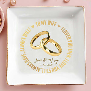 Loved You Then Love You Still Wedding Rings Heart Dish - Personalized Custom Jewelry Dish - CPL004_SCRD