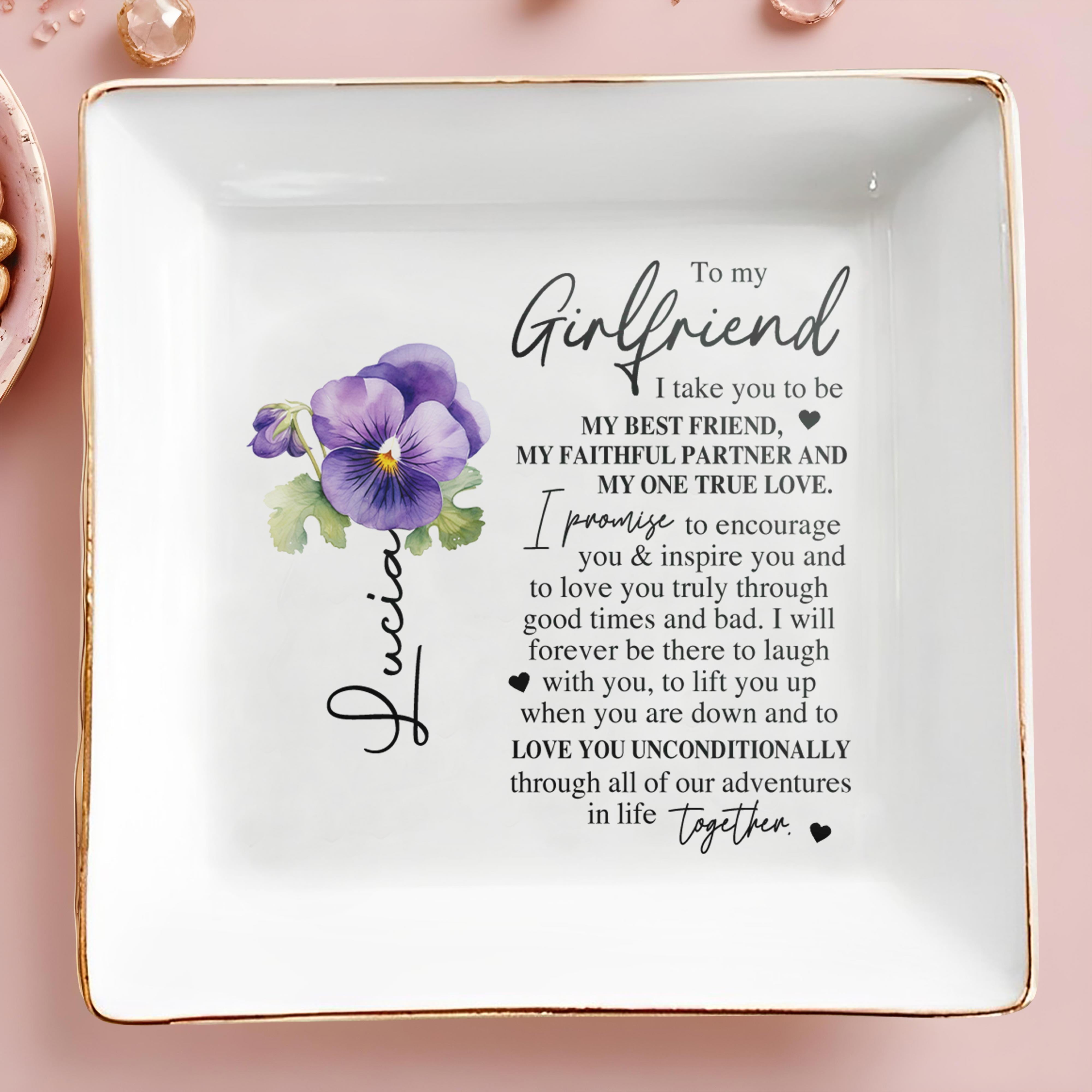 I Promise To Love And Adventure With You - Personalized Custom Jewelry Dish - CPL010_SCRD