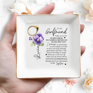 I Promise To Love And Adventure With You - Personalized Custom Jewelry Dish - CPL010_SCRD