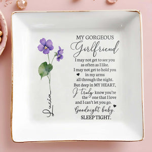 My Gorgeous Girlfriend, Deep In My Heart, I Can't Let You Go - Personalized Custom Jewelry Dish - CPL011_SCRD
