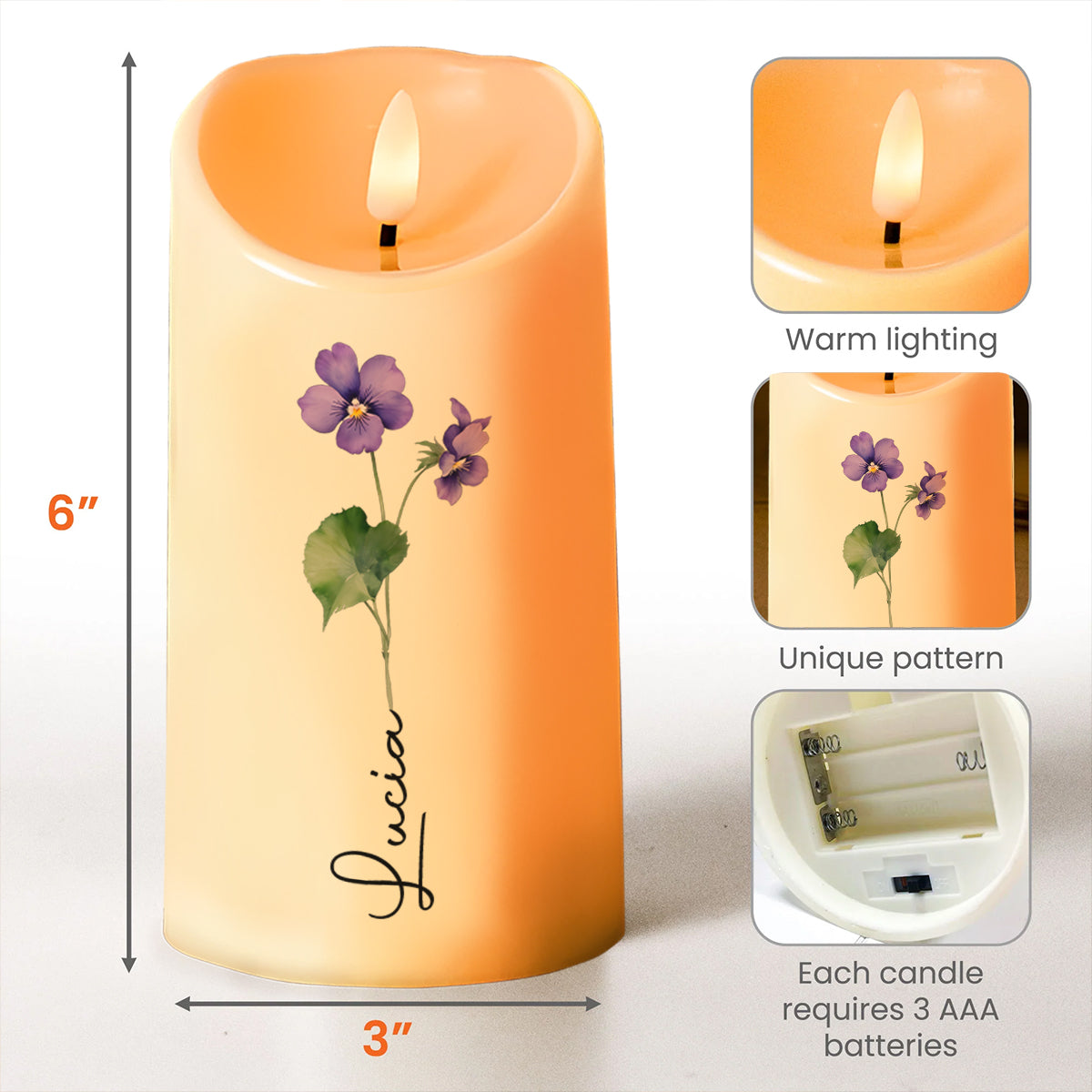 Illuminate Your Memories With A Perfect Glow For Every Occasion - Personalized Custom LED Candle - CPL020_LECA