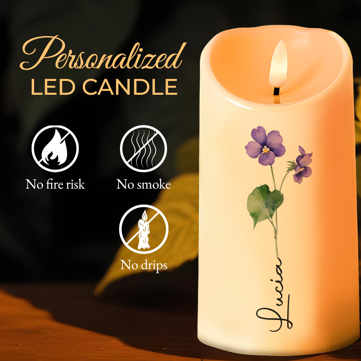 Illuminate Your Memories With A Perfect Glow For Every Occasion - Personalized Custom LED Candle - CPL020_LECA