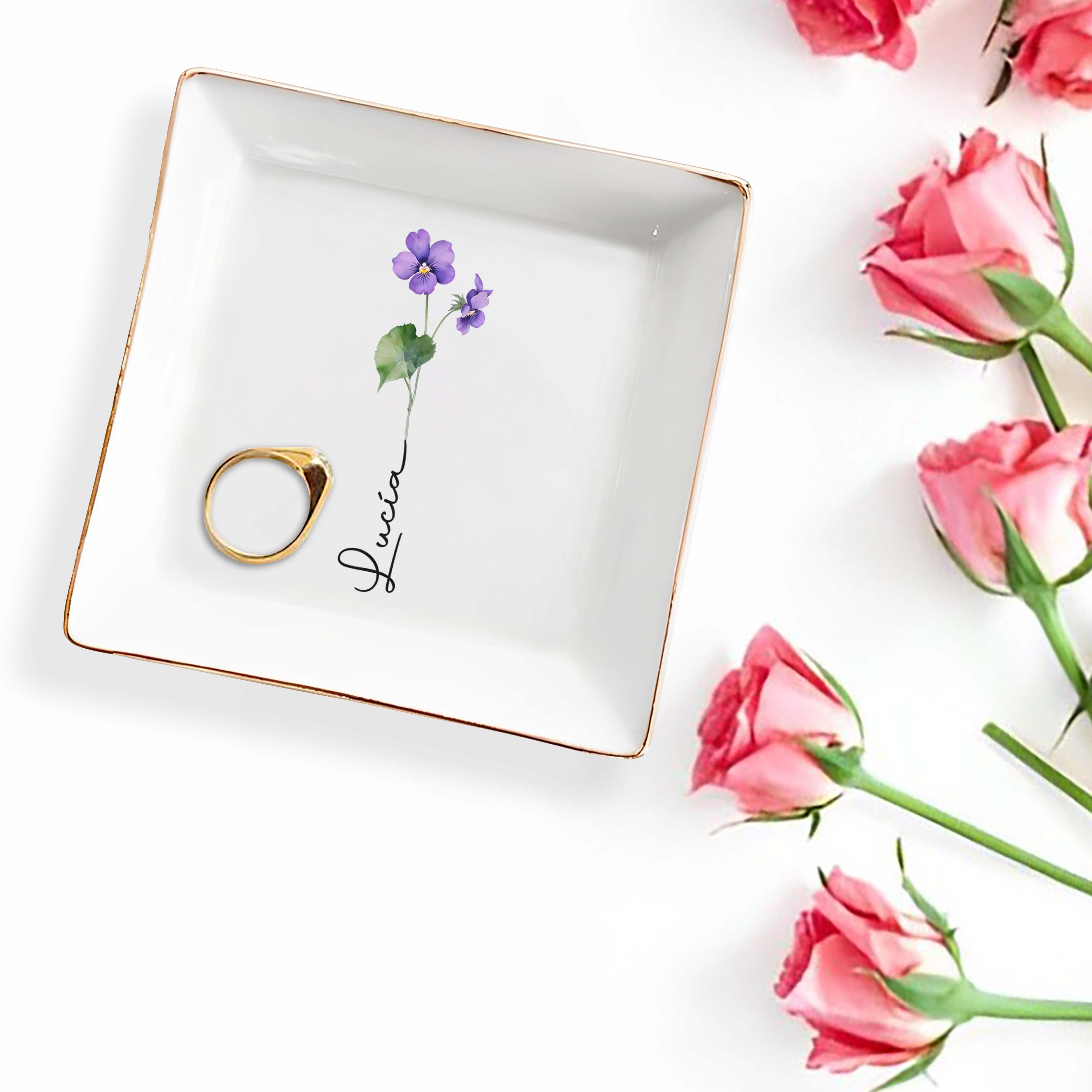 Let Your Love Bloom Forever - Personalized Custom Jewelry Dish - CPL020_SCRD