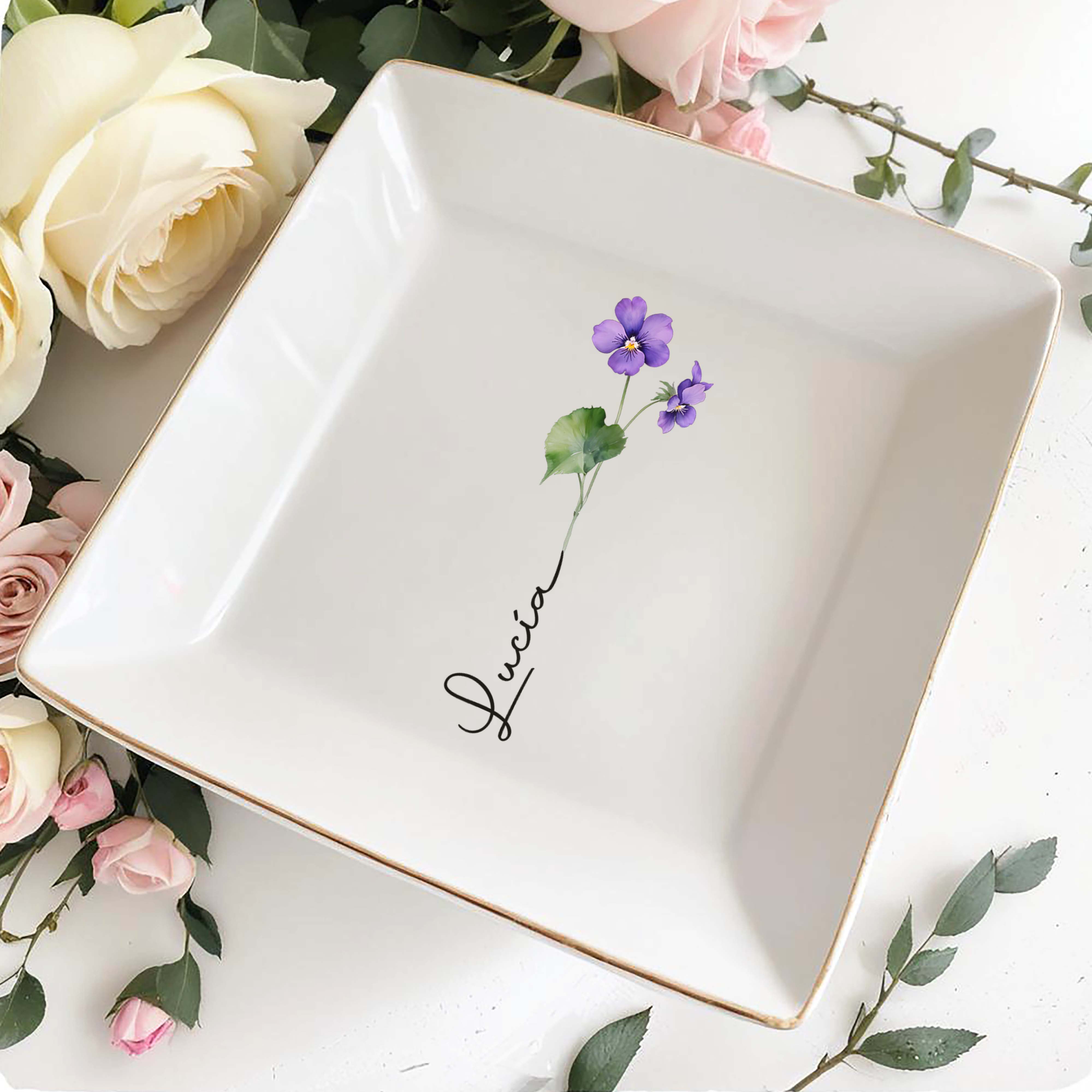 Let Your Love Bloom Forever - Personalized Custom Jewelry Dish - CPL020_SCRD