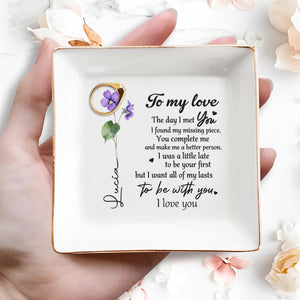 To My Love, I Found My Missing Piece Jewelry Dish - Personalized Custom Jewelry Dish - CPL021_SCRD