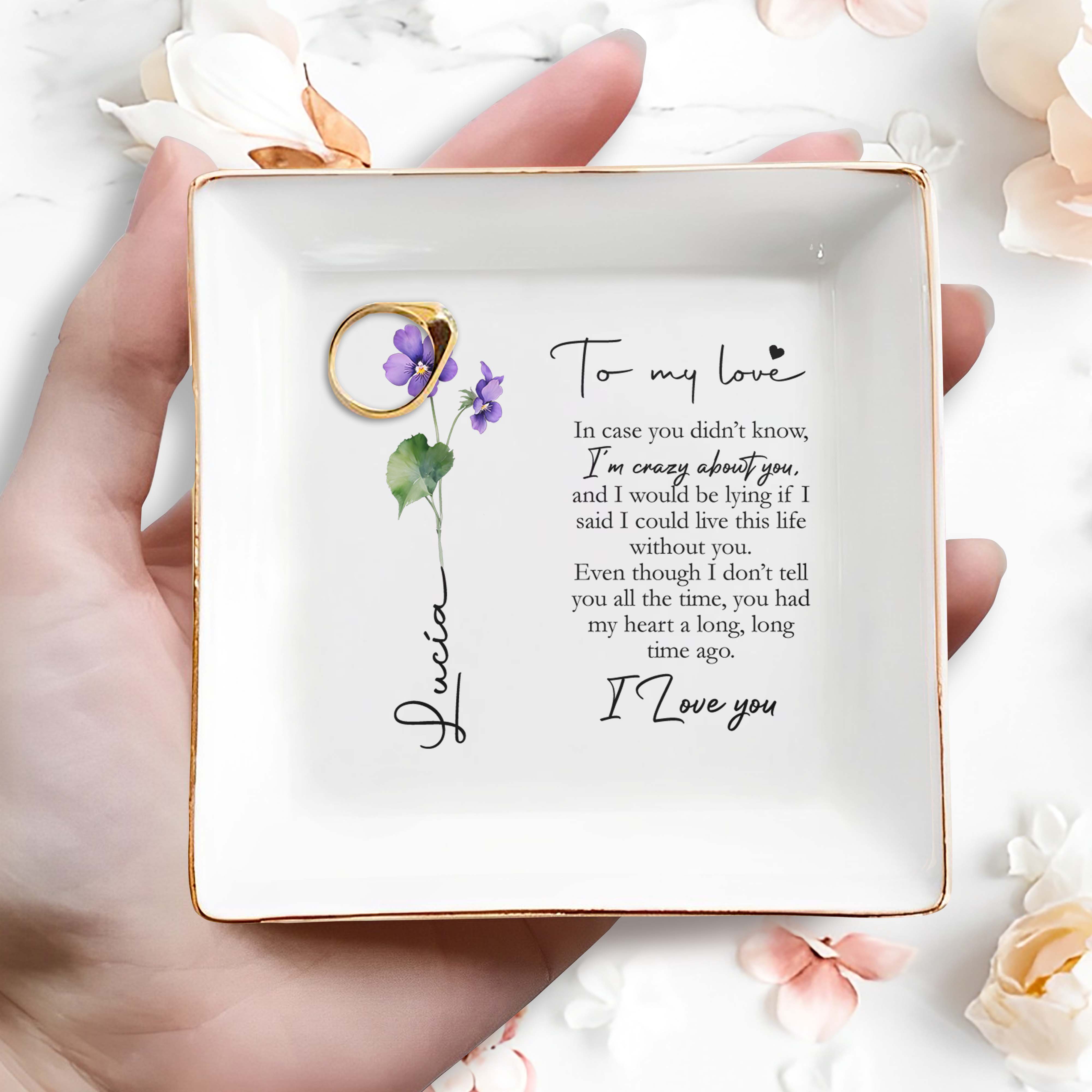 In Case You Didn't Know I'm Crazy About You - Personalized Custom Jewelry Dish - CPL023_SCRD