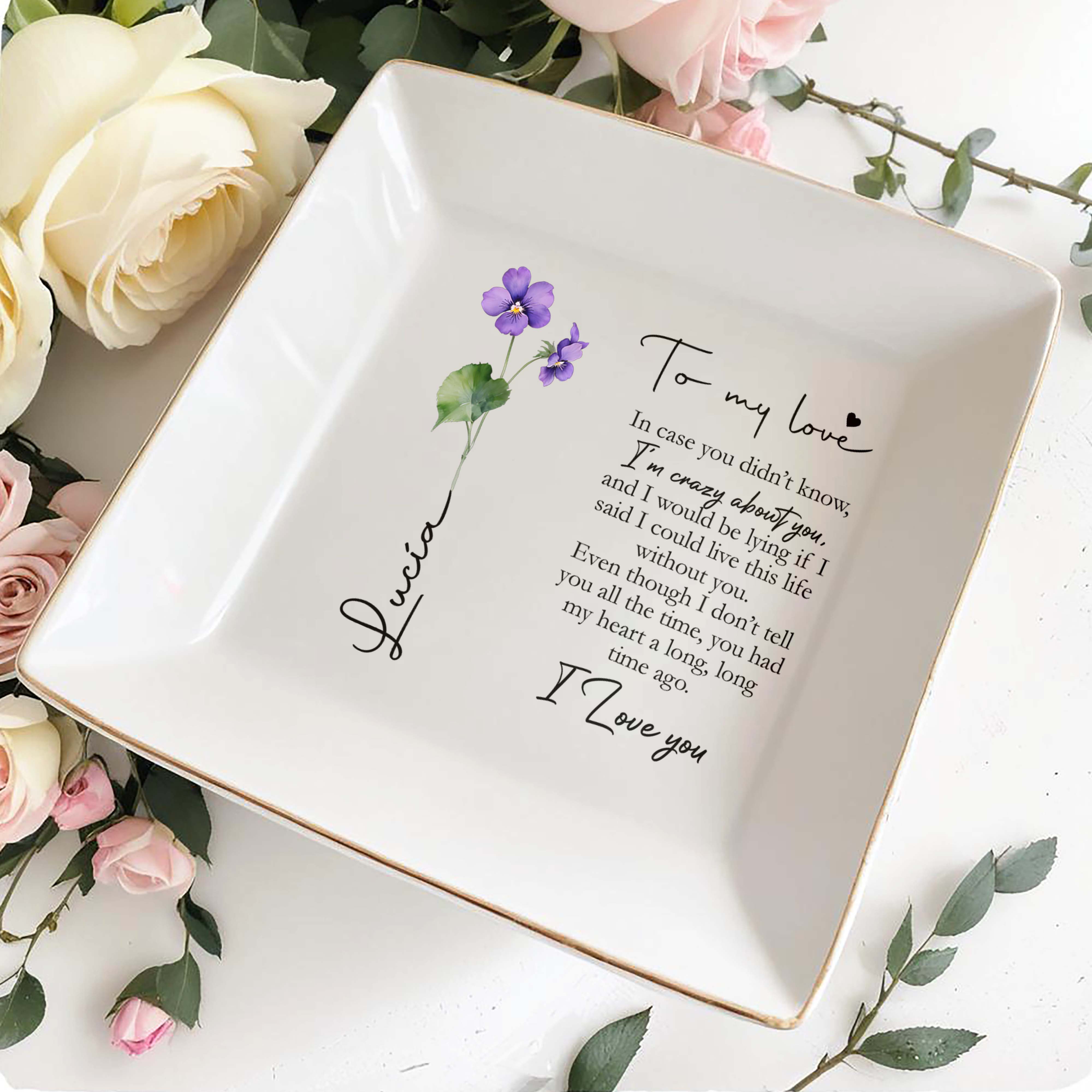 In Case You Didn't Know I'm Crazy About You - Personalized Custom Jewelry Dish - CPL023_SCRD