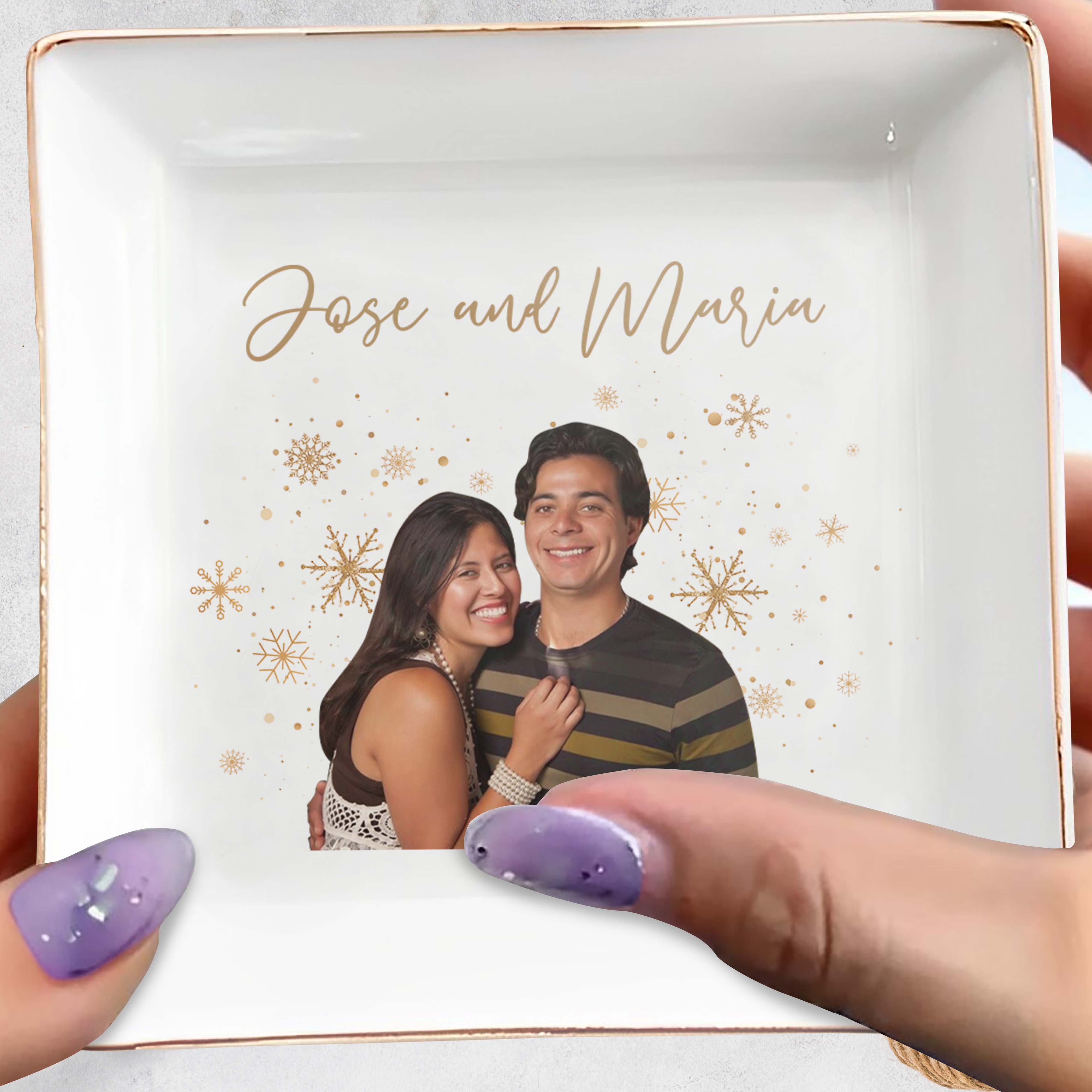 Forever In Love With You Custom Jewelry Dish - Personalized Custom Jewelry Dish - CPL031_SCRD