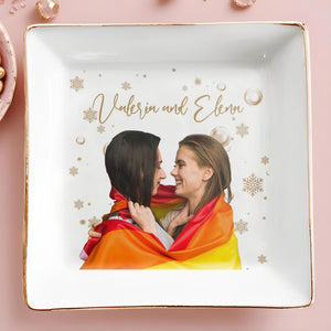 Forever And Always Snowflake Custom Jewelry Dish - Personalized Custom Jewelry Dish - CPL033_SCRD