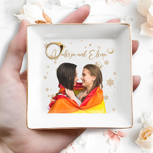 Forever And Always Snowflake Custom Jewelry Dish - Personalized Custom Jewelry Dish - CPL033_SCRD