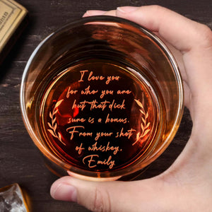 Love And Bonus From Your Shot Of Whiskey - Personalized Engraved Whiskey Glass - CPL038_EWG