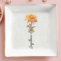 Beautiful Custom Floral Jewelry Dish - Personalized Custom Jewelry Dish - CPL040_SCRD