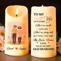 Romantic Queen Forever Message Candle For Wife - Personalized Custom LED Candle - CPL085_LECA