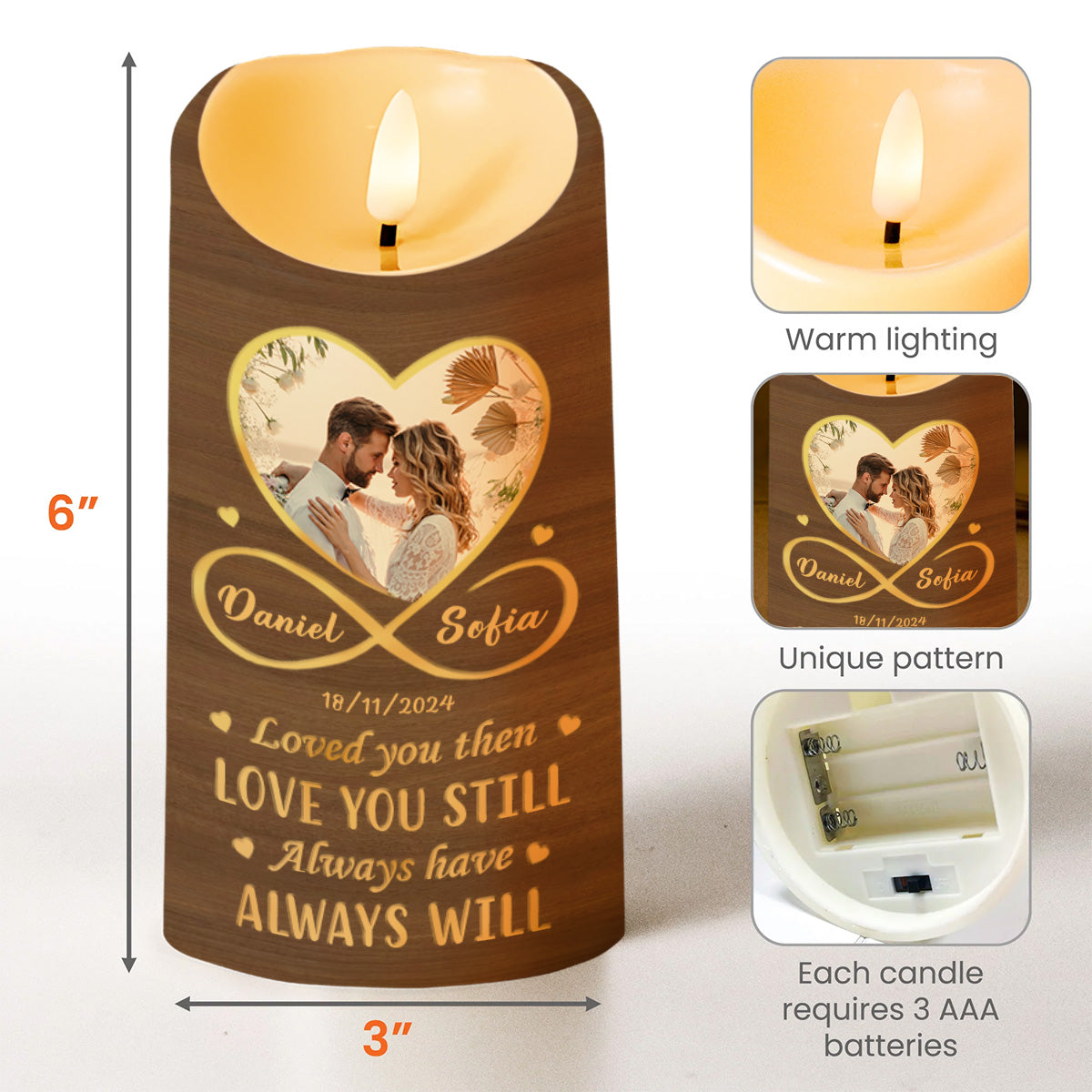 Loved You Then Love You Still Always - Personalized Custom LED Candle - CPL087_LECA