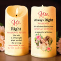 Marriage Special Person Annoy Lifetime Flowers Heart Design - Personalized Custom LED Candle - CPL088_LECA