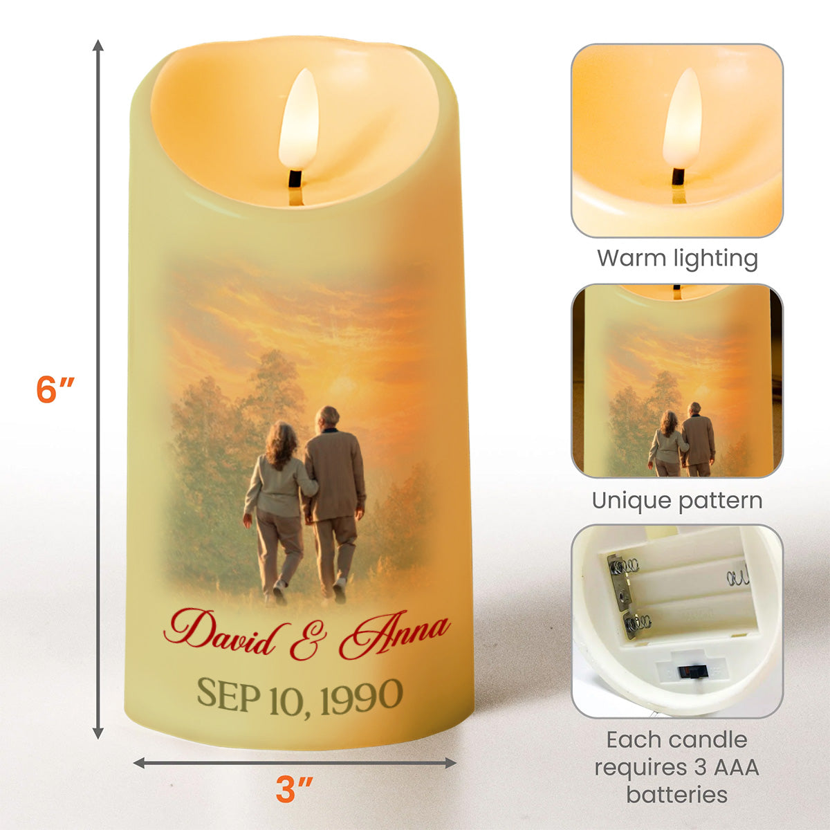 Love You Forever Romantic Message Candle - Personalized Custom LED Candle - CPL090_LECA