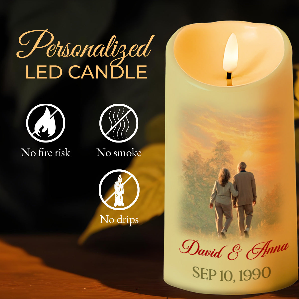 Love You Forever Romantic Message Candle - Personalized Custom LED Candle - CPL090_LECA