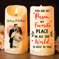 You Are My Person, My Favorite Place Is Next To You With Hearts - Personalized Custom LED Candle - CPL096_LECA