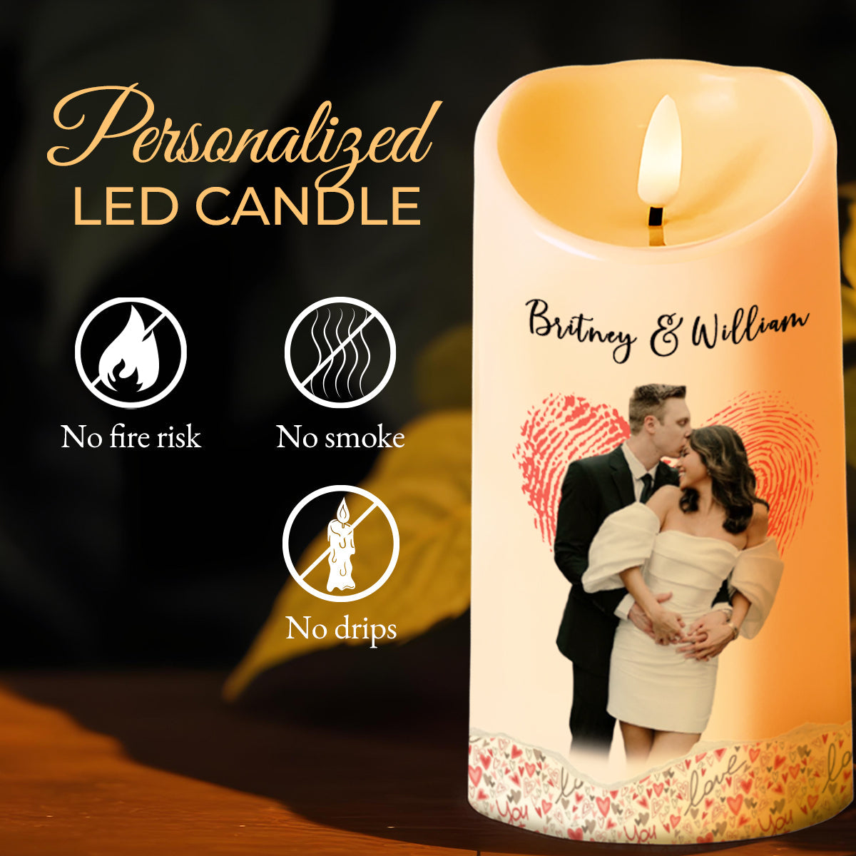 You Are My Person, My Favorite Place Is Next To You With Hearts - Personalized Custom LED Candle - CPL096_LECA